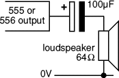 connecting a loudspeaker to 555 and 556 outputs