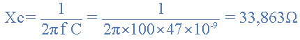 Capacitive Reactance Calculation No1