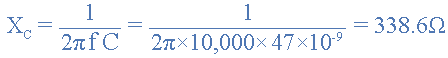 Capacitive Reactance Calculation No2