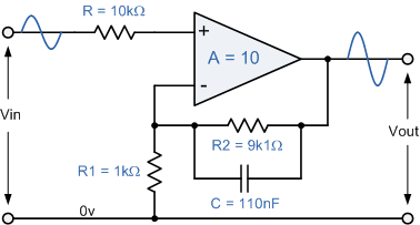 non-inverting amplifier filter circuit