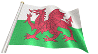 Welsh flag on a flag pole gif animation
